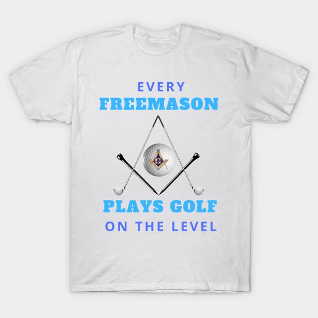 Freemason Golfers On The Level T-Shirt by Hermz Designs